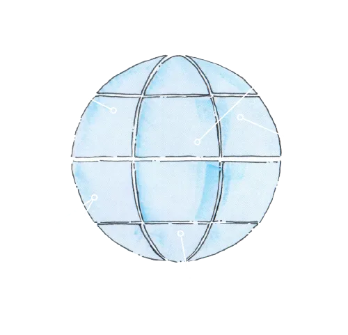 An illustration of an abstracted gload with connections