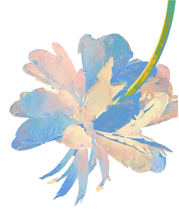 A painterly illustration of a close up of a flower