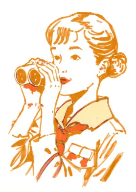 Illustration of a young female scout