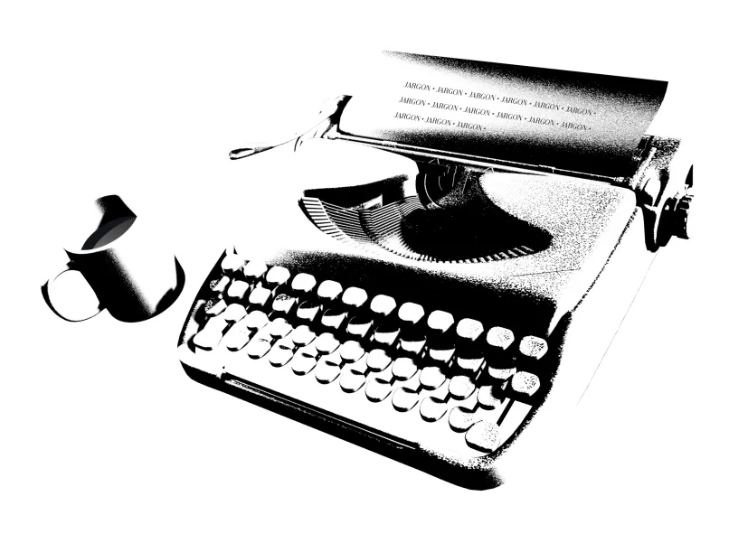 Illustration of an old type writer